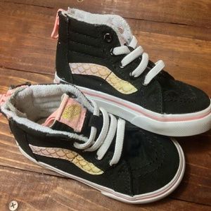 Vans Black High Tops Toddler 5.5 Girls Shoes